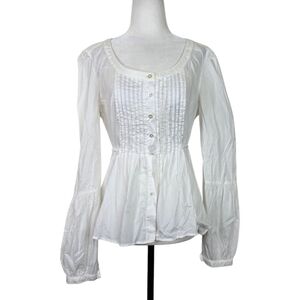 Marella Pleated front accent long sleeves top with waist tie